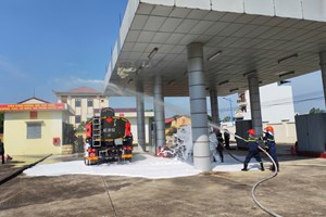Đội Chữa cháy và Cứu nạn, cứu hộ khu vực 8 phối hợp với Lữ đoàn 214/ Quân khu 3 tổ chức thực tập phương án chữa cháy và cứu nạn, cứu hộ
