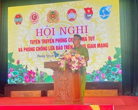 Công an phường Nguyễn Trãi phối hợp tổ chức hội nghị tuyên truyền phòng, chống ma túy và lừa đảo trên không gian mạng