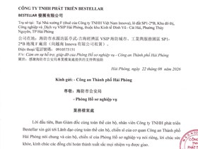 Phòng Hồ sơ nghiệp vụ nhận thư cảm ơn về tinh thần tận tụy phục vụ Nhân dân từ doanh nghiệp FDI