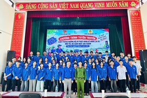 150 đoàn viên, thanh niên xã Hợp Tiến tham gia tập luyện kỹ năng lái xe mô tô, xe gắn máy an toàn