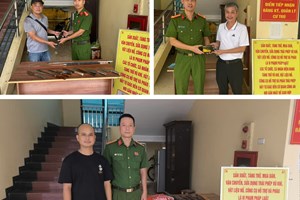 Công an phường An Hải vận động thu hồi 03 khẩu súng, 91 vũ khí thô sơ, 04 công cụ hỗ trợ và 42 kg pháo