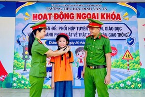 Công an phường Thành Đông tăng cường tuyên truyền pháp luật về TTATGT tại trường học