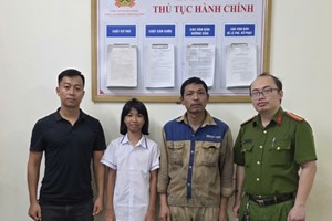 Công an phường Thủy Nguyên kịp thời tìm kiếm, đưa bé gái đi lạc về với gia đình
