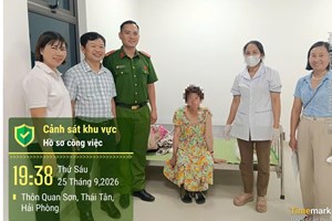 Công an xã Nam Thanh Miện hỗ trợ người phụ nữ khó khăn đến Trung tâm Bảo trợ xã hội