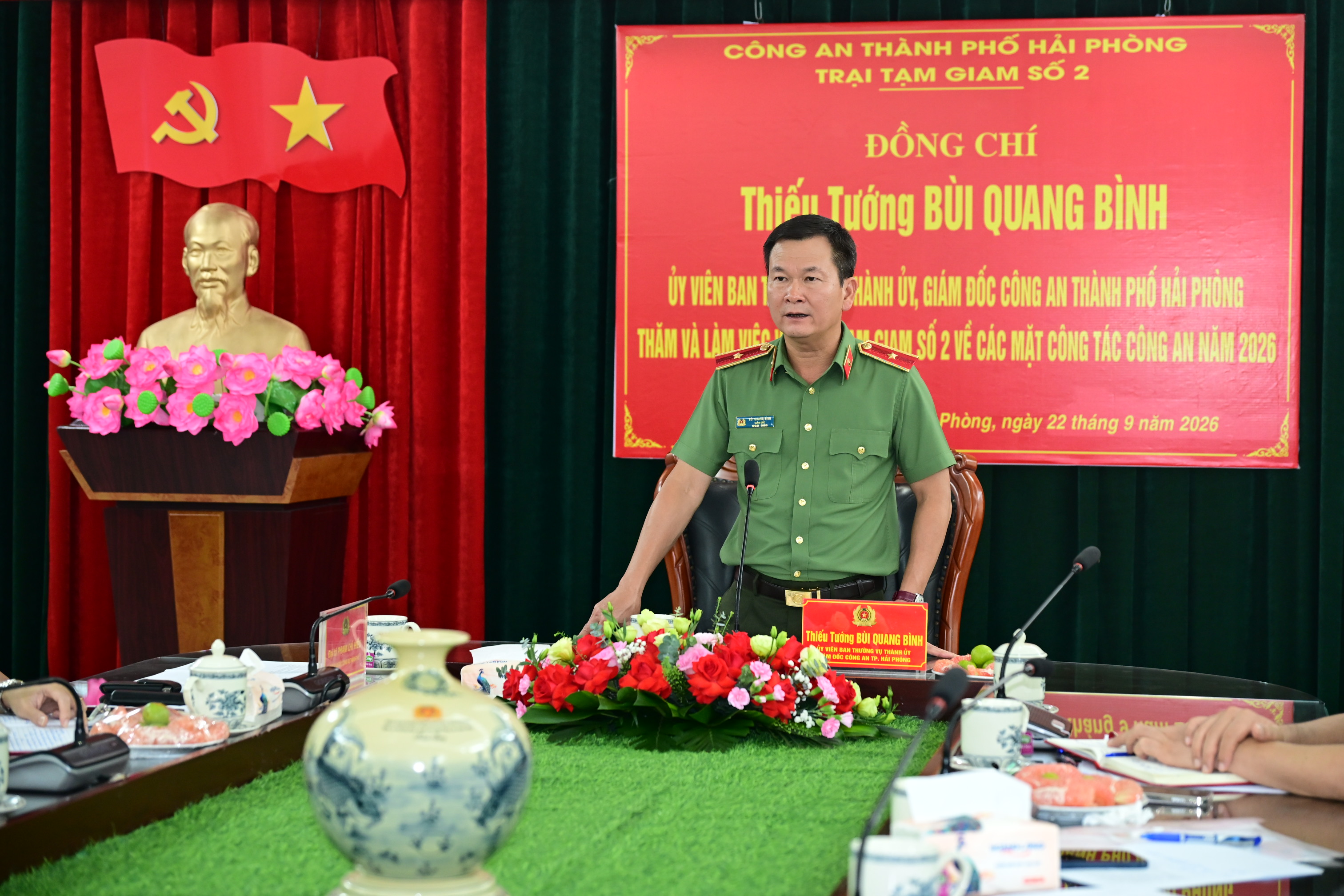 Giám đốc Công an thành phố Hải Phòng kiểm tra, làm việc tại Trại tạm giam số 2