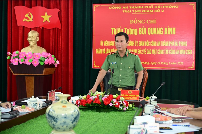 Giám đốc Công an thành phố Hải Phòng kiểm tra, làm việc tại Trại tạm giam số 2