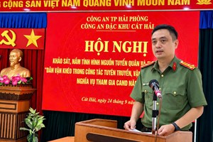 Phòng Tổ chức cán bộ nắm tình hình nguồn tuyển công dân thực hiện nghĩa vụ tham gia CAND tại đặc khu Cát Hải