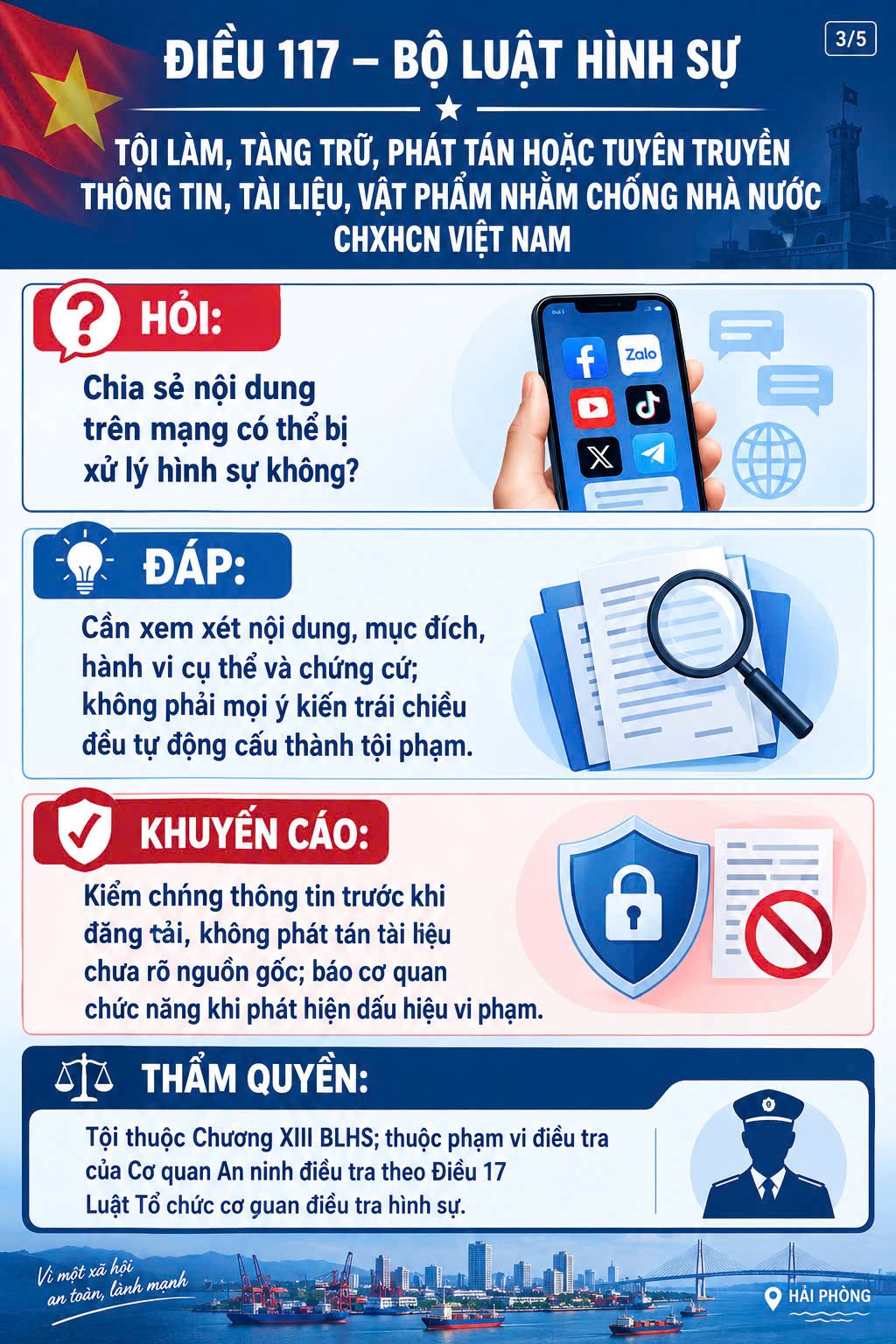 Cơ quan An ninh điều tra giải đáp tình huống pháp luật: Chia sẻ thông tin trên mạng xã hội có thể bị xử lý hình sự trong trường hợp nào?