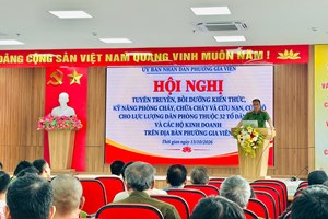 Công an phường Gia Viên tham mưu tổ chức Hội nghị tuyên truyền, bồi dưỡng kiến thức, kỹ năng PCCC và CNCH cho lực lượng dân phòng và hộ kinh doanh