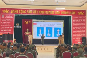 Công an phường Lê Chân phối hợp tập huấn cho gần 100 thành viên lực lượng tham gia bảo vệ an ninh, trật tự ở cơ sở