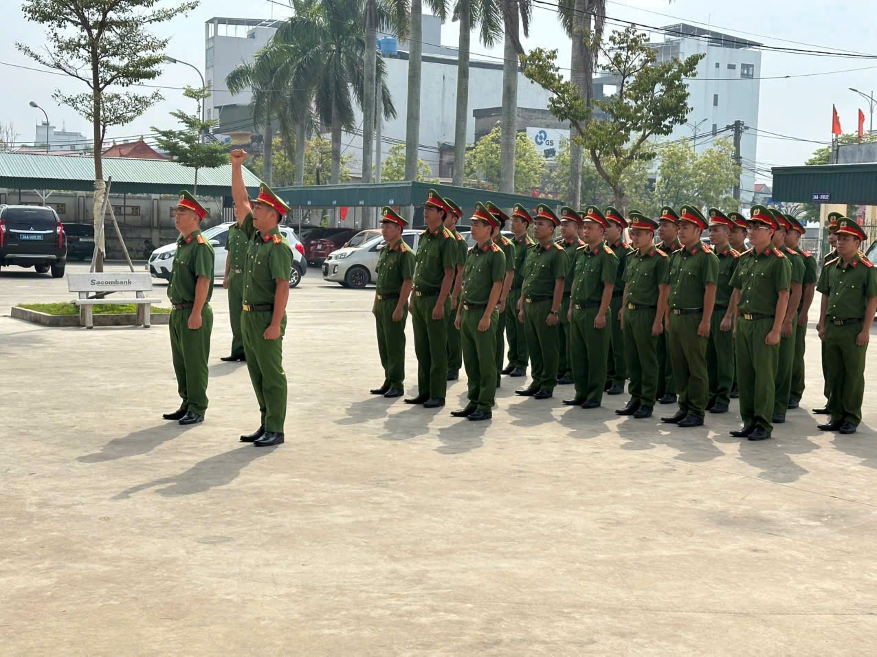 Công an xã Hải Hưng hoàn thành tập huấn điều lệnh, quân sự, võ thuật CAND năm 2026