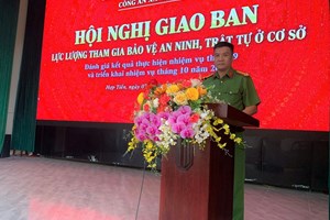 Công an xã Hợp Tiến tổ chức hội nghị giao ban lực lượng tham gia bảo vệ an ninh, trật tự ở cơ sở