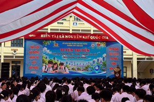 Công an xã Vĩnh Bảo phối hợp tổ chức tuyên truyền, phát động hưởng ứng chiến dịch “Không một mình – Cùng nhau an toàn trực tuyến”