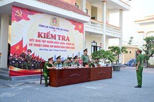Cụm 3 Công an phường, xã Bạch Đằng, Nam Triệu và Việt Khê nghiêm túc kiểm tra, đánh giá kết quả tập huấn điều lệnh, quân sự, võ thuật CAND