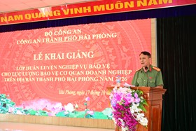 Khai mạc lớp bồi dưỡng nghiệp vụ bảo vệ cơ quan, doanh nghiệp trên địa bàn thành phố Hải Phòng năm 2026
