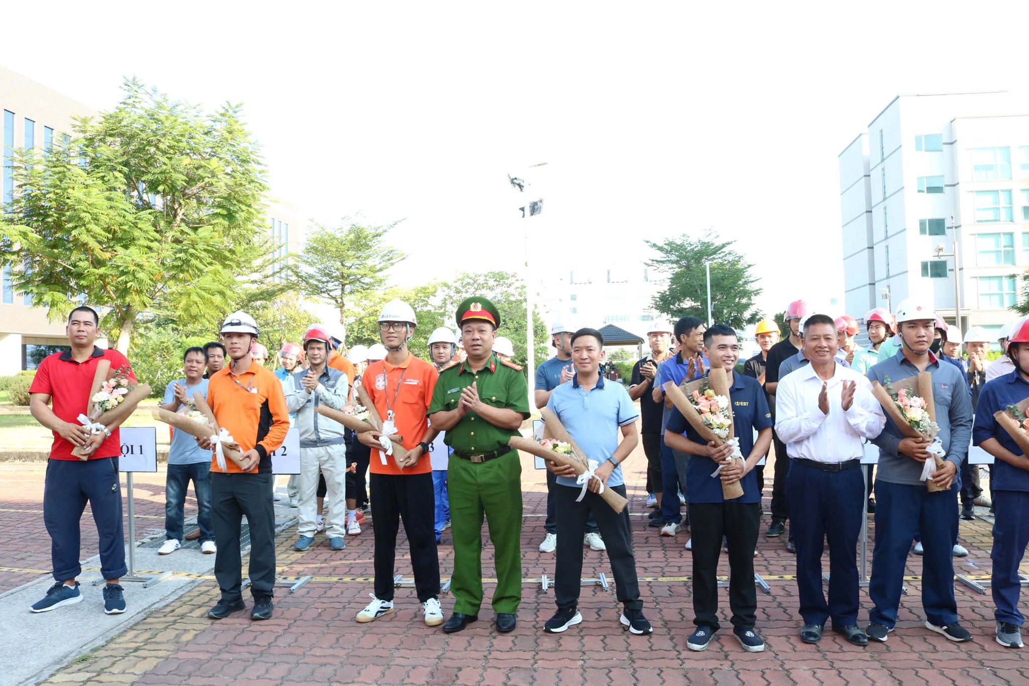 Sôi nổi Hội thao kỹ thuật chữa cháy lực lượng PCCC cơ sở tại Khu công nghiệp Tràng Duệ