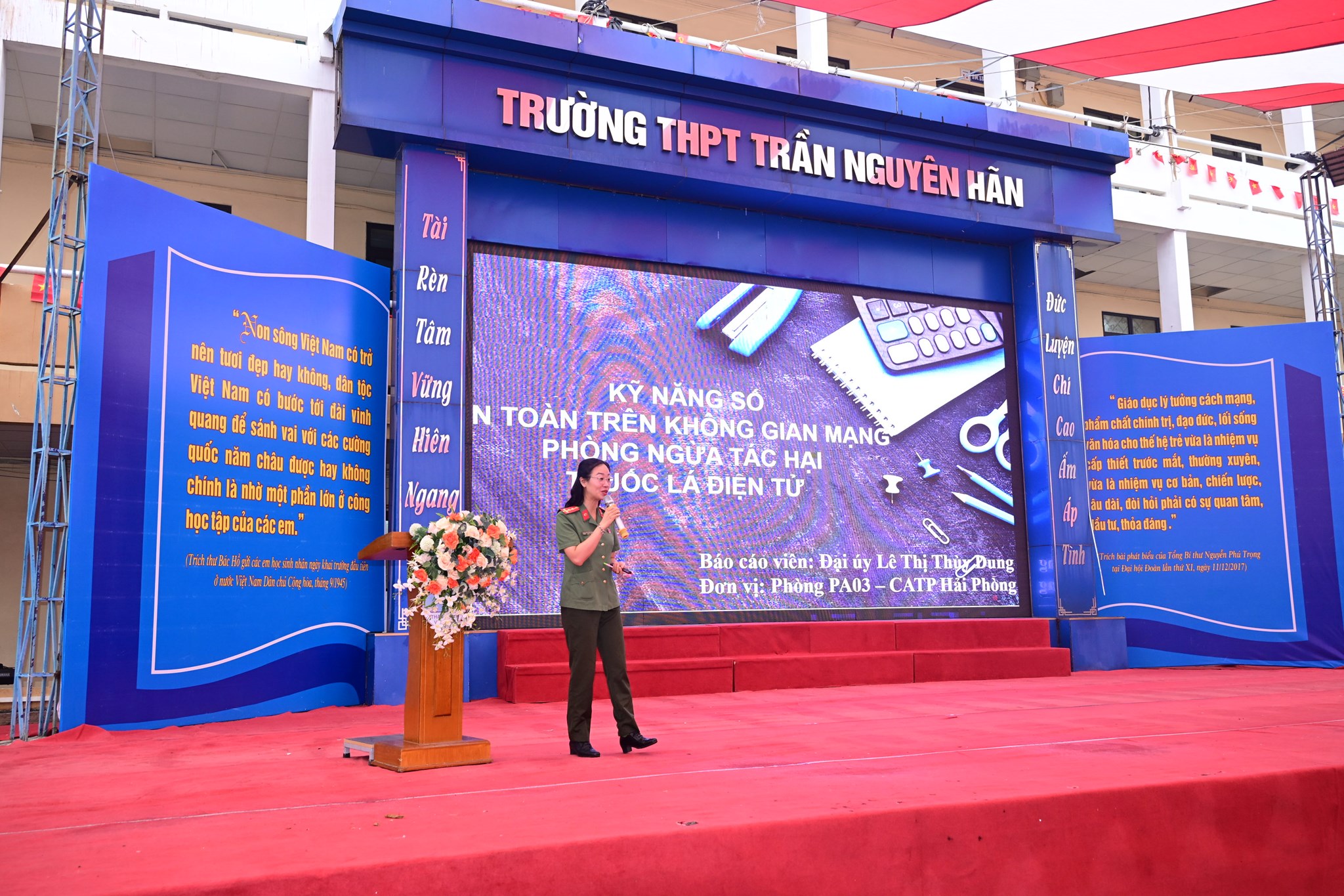 Trường THPT Trần Nguyên Hãn gửi thư cảm ơn Công an thành phố Hải Phòng tuyên truyền pháp luật cho hơn 2.200 học sinh