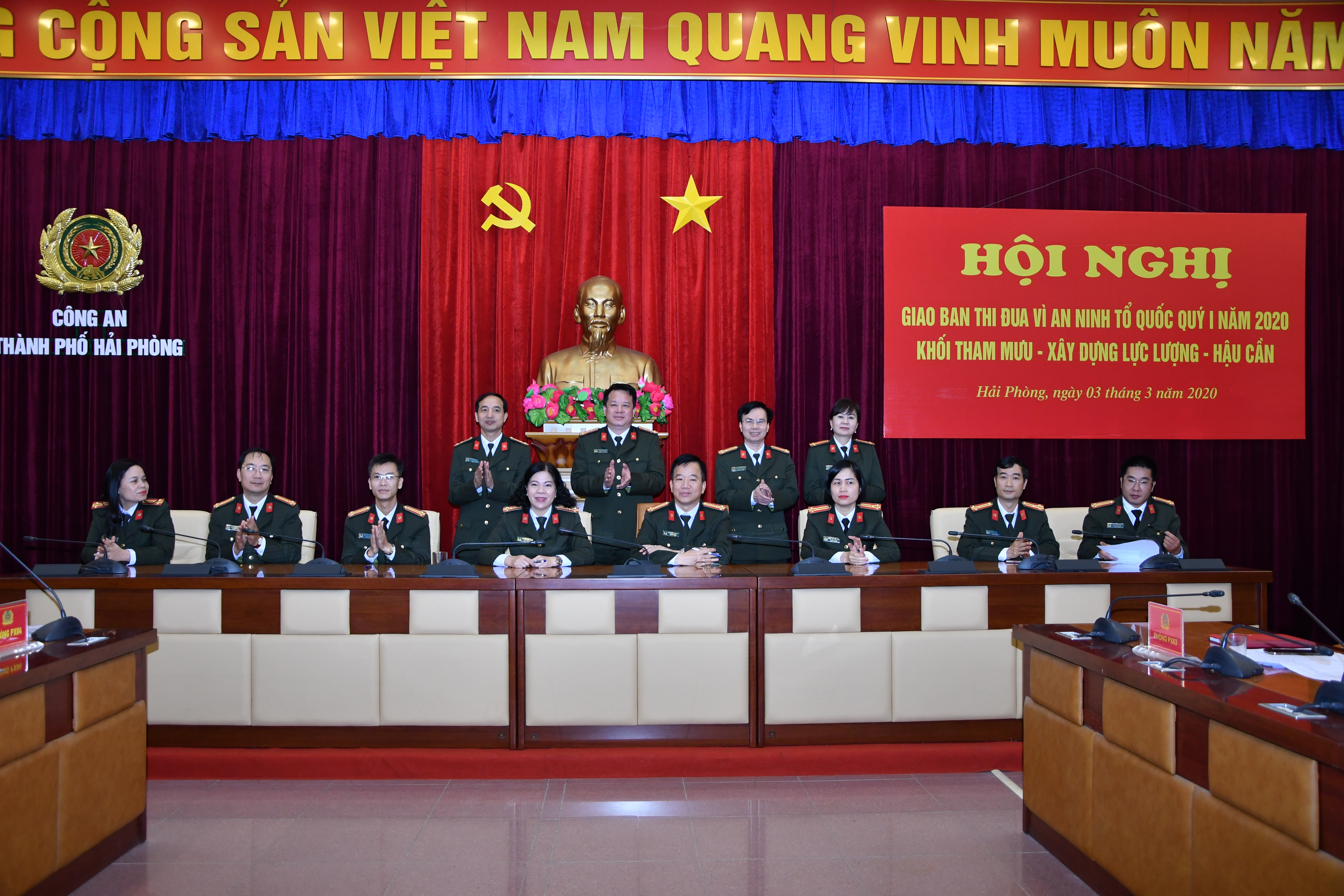 Khối Tham mưu - Xây dựng lực lượng - Hậu cần:  Giao ban Thi đua “Vì An ninh Tổ quốc”, Qúy 1 năm 2020
