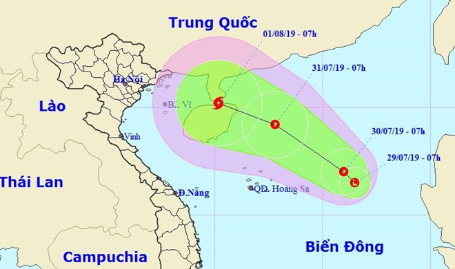 Công điện số 08/CĐ-V01 ngày 29/7/2019 của Văn phòng Bộ Công an về việc ứng phó với diễn biến của áp thấp trên Biển Đông