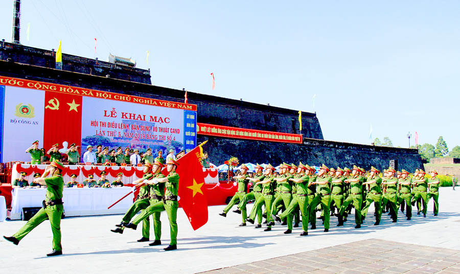 Đội tuyển điều lệnh Công an thành phố: Đoạt giải Nhất toàn đoàn Hội thi Điều lệnh, bắn súng, võ thuật CAND bảng thi số 4