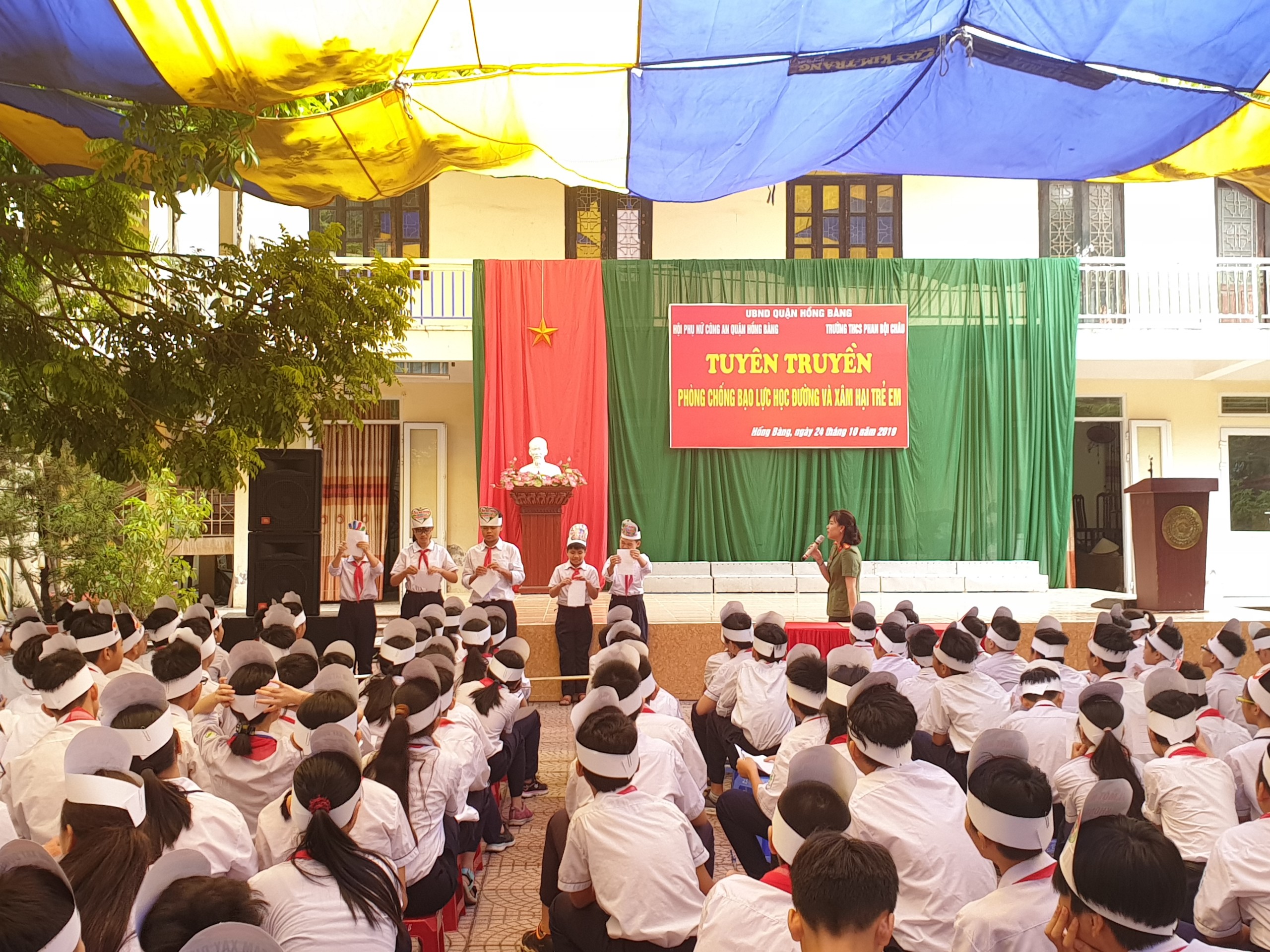 Hội phụ nữ CAQ Hồng Bàng tuyên truyền phòng chống bạo lực học đường và xâm hại trẻ em 
