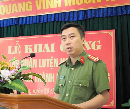 Khai giảng lớp huấn luyện nghiệp vụ công an xã năm 2019 tại huyện Tiên Lãng