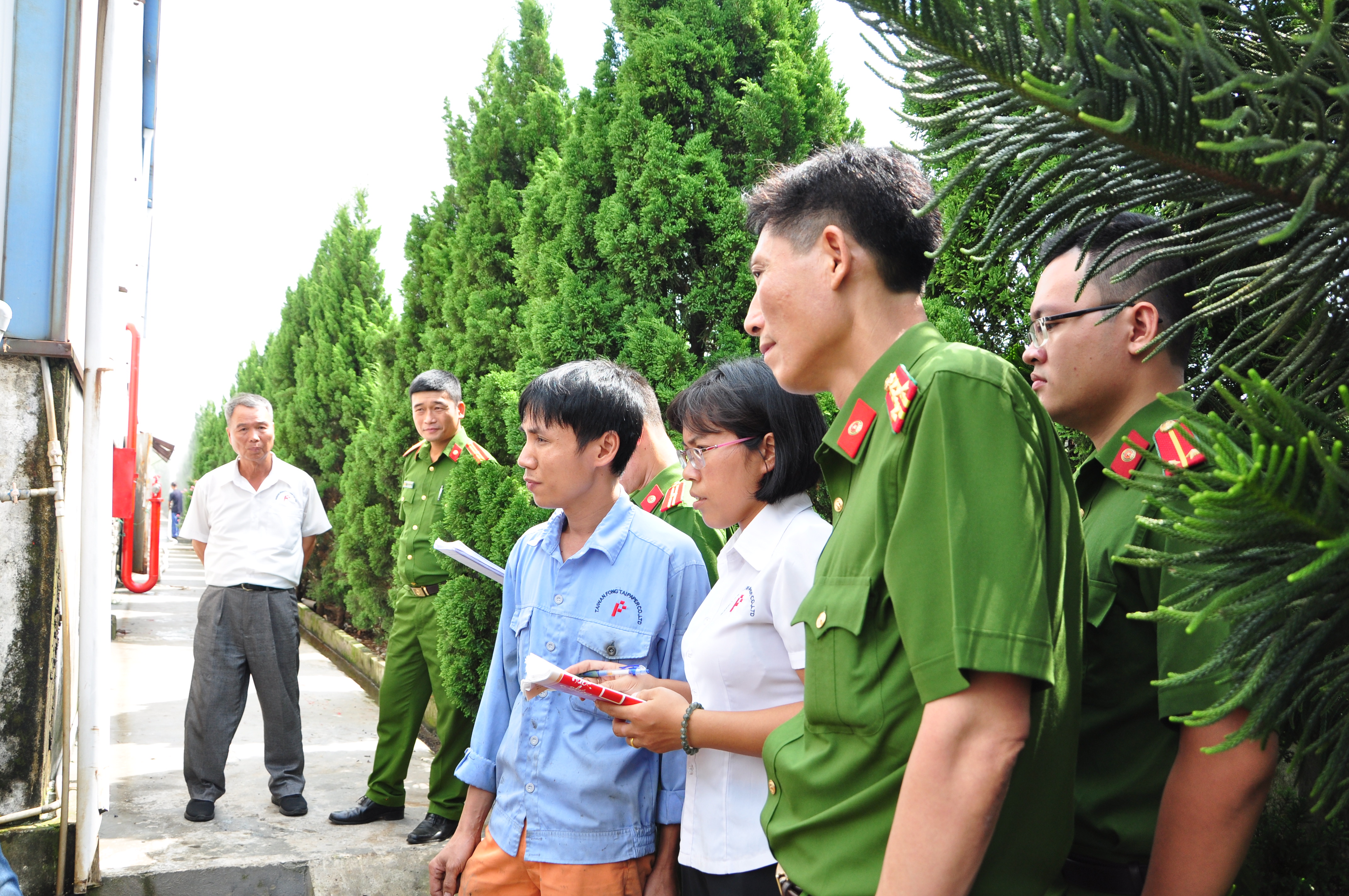 Kiểm tra  về phòng cháy, chữa cháy và cứu nạn, cứu hộ tại Công tyTNHH Giấy Phong Đài