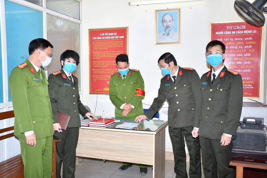 Kiểm tra đột xuất công tác phòng, chống dịch Covid-19 tại Công an các huyện An Dương và, Vĩnh Bảo