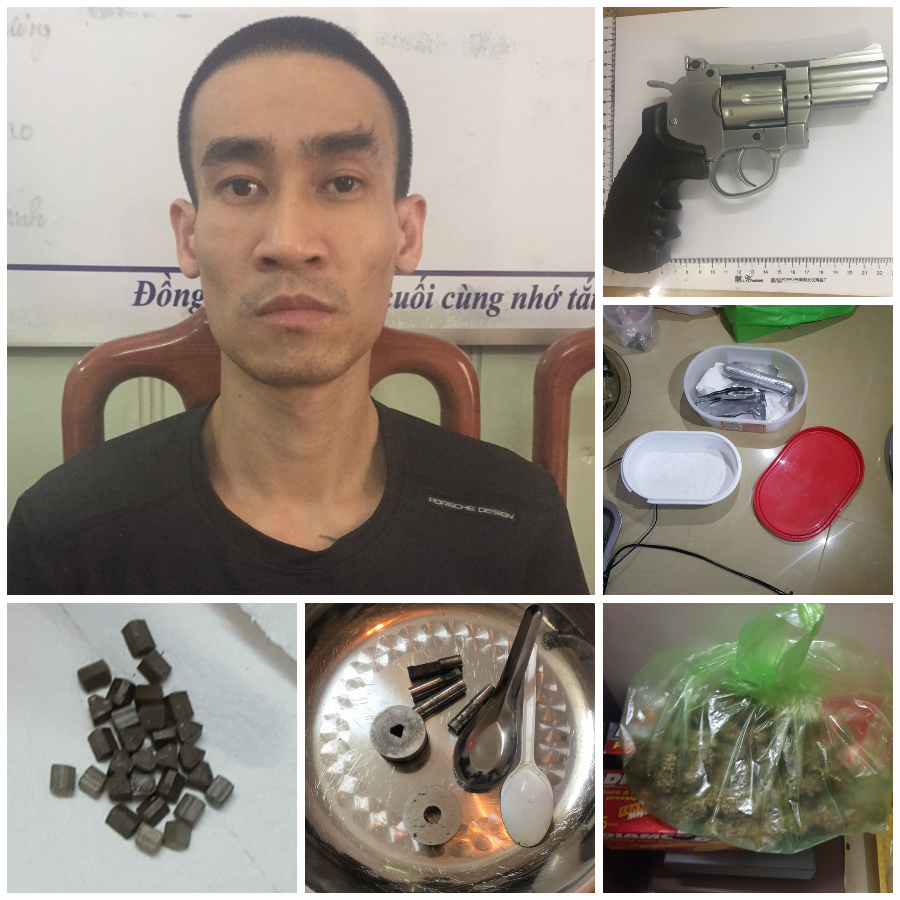 Phòng Cảnh sát điều tra tội phạm về ma túy: Triệt phá điểm sản xuất ma túy, thu 01 khẩu súng